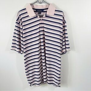 Brooks Brothers Pink Navy Striped Polo Shirt Size XXL